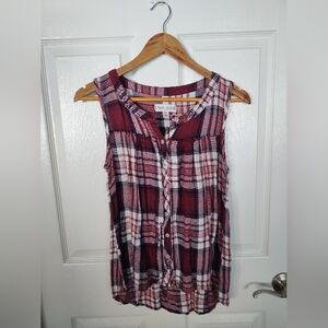 Knox Rose plaid tank top blouse